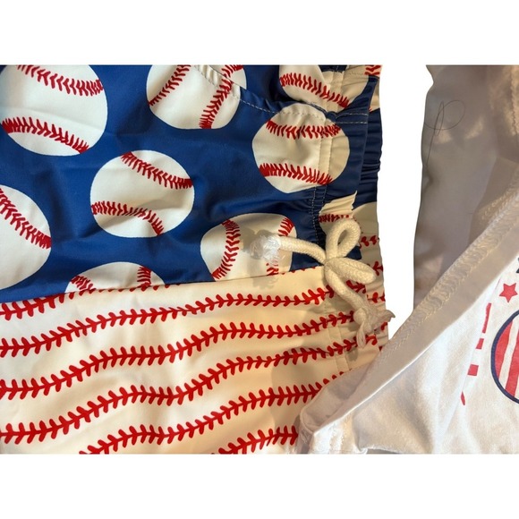 Fourth of July Baseball Outfit T-Shirt & Shorts Set - Size 2-3 Years - Picture 3 of 5